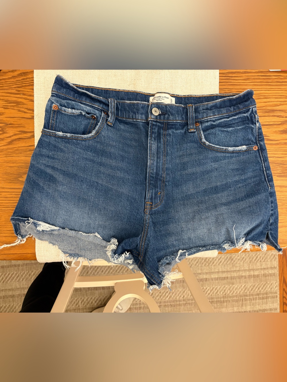 Abercrombie high rise cutoff denim shorts